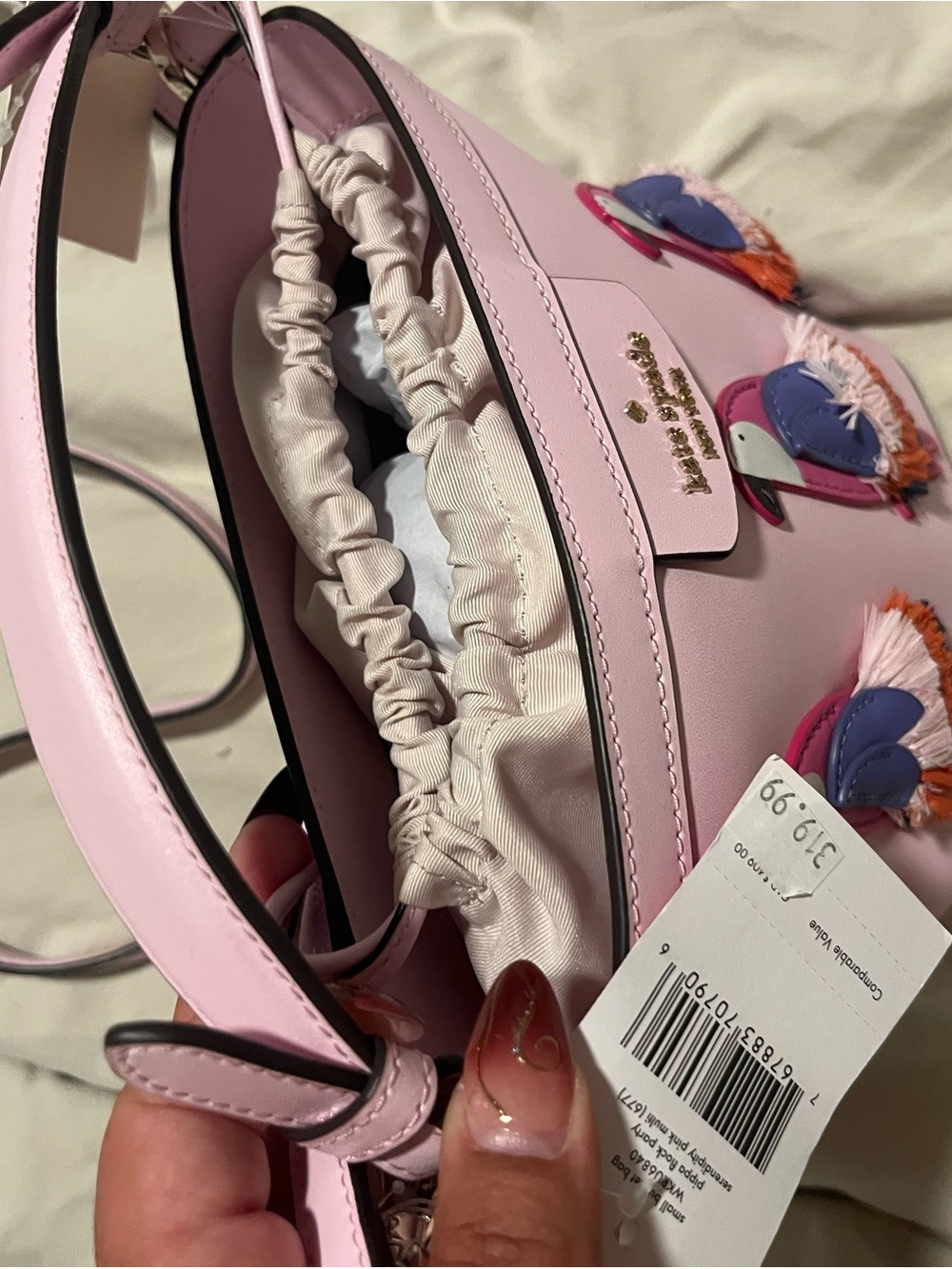 kate spade Pink Parrot Fringe Appliqué Crossbody Bag - Picture 3 of 3
